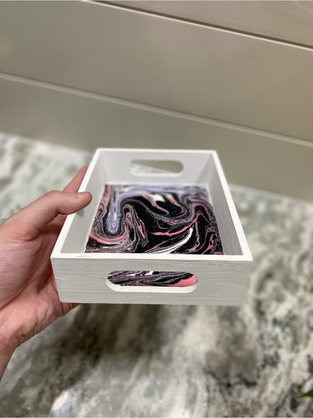 Abstract Swirl Pink Tray - Picture 9 of 10